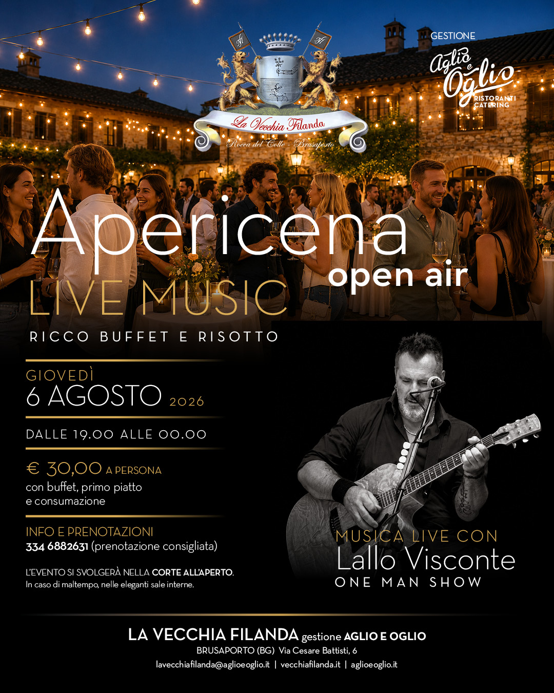 Apericena open air | Giovedì 6 agosto 2026