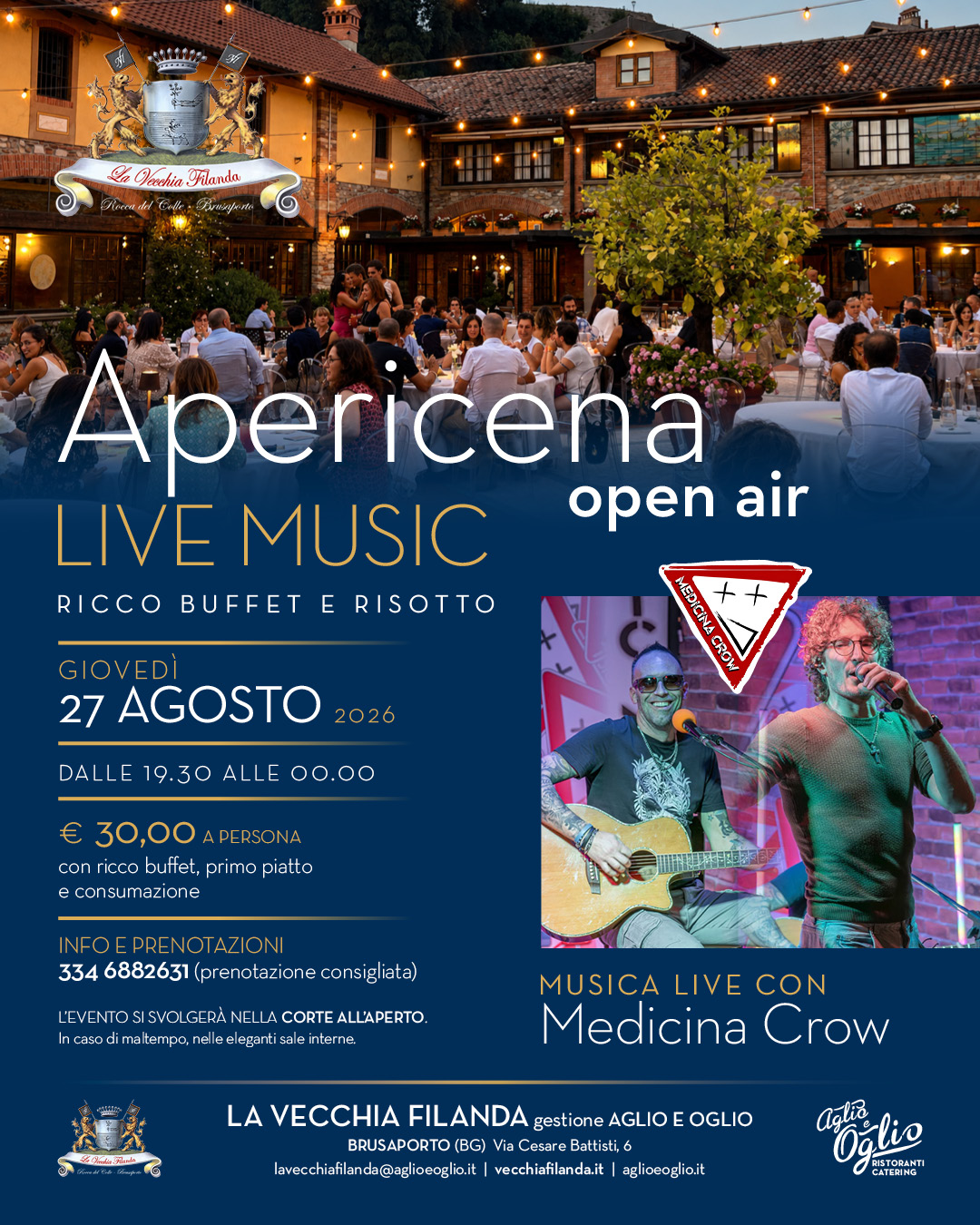 Apericena open air | Giovedì 27 agosto 2026